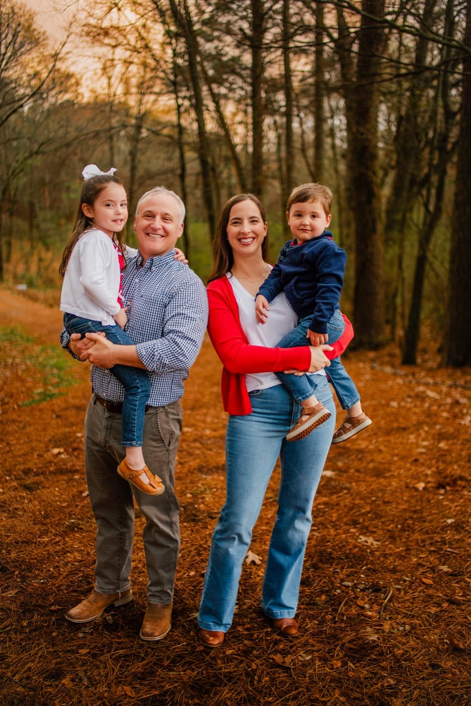 Adam Cossey with his wife Lindsey and their children, Emilia and Thomas